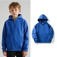 thumbnail image 1 of Girls Hoodies Kids Blue Full-Zip Hooded Long Sleeve Soft Sweatshirts Top Fall Winter Clothes Toddler Girls Clothes 4-5 Years Kids Clothes, 1 of 7