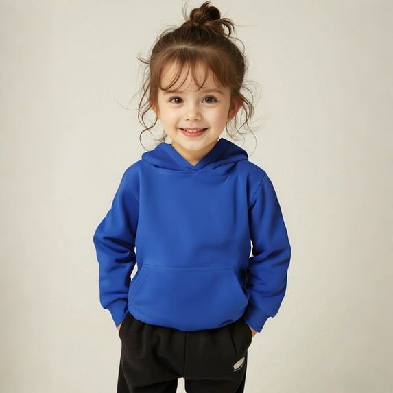 Girls Hoodies Kids Blue Hoodie Casual Long Sleeve Hoodie Sweatershirt Pullover Fall Clothes 3T Toddler Girl Clothes