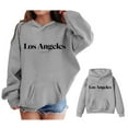 thumbnail image 1 of Girls Hoodies Kids City Name Letter Print Grey Hoodies Casual Long Sleeve Sweatshirts Warm Fall Winter Clothes Girls Toddler Clothes 11-12 Years, 1 of 5