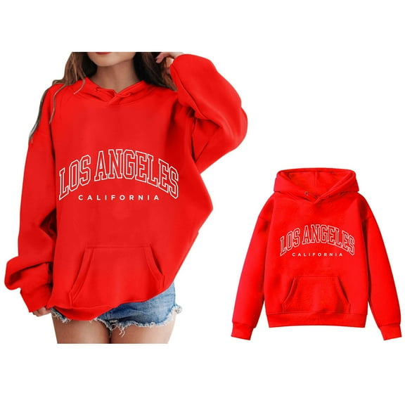 Boys Hoodies City Name Letter Print Red Hooded Long Sleeve Casual Basic Pullover Sweatshirt Hoodie Winter Clothes 5-6 Years Boy Clothes