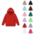 thumbnail image 1 of Girls Hoodies Kids Clothes Girls Hoodies & Sweatshirts Long Sleeve Pullover Solid Casual Outerwear Cozy Lined Hooded Sweater for Toddler to, 1 of 5