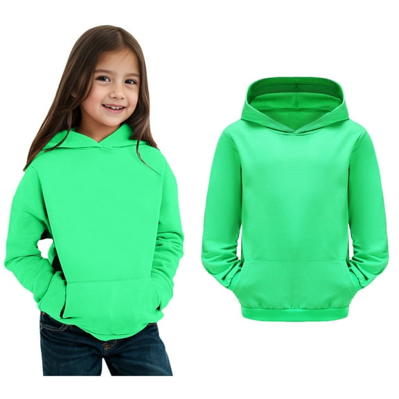 Girls Hoodies Kids Green Hoodie Casual Long Sleeve Sweatshirts Warm Fall Winter Clothes 9-10 Years Old Girl Clothes Boys Girls Fashion