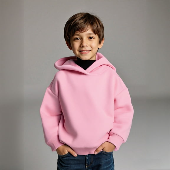 Girls Hoodies Kids Hot Pink Hooded Casual Long Sleeve Hoodies Fall Winter Clothes 2-3 Years Boy Clothes Boys Girls Fashion