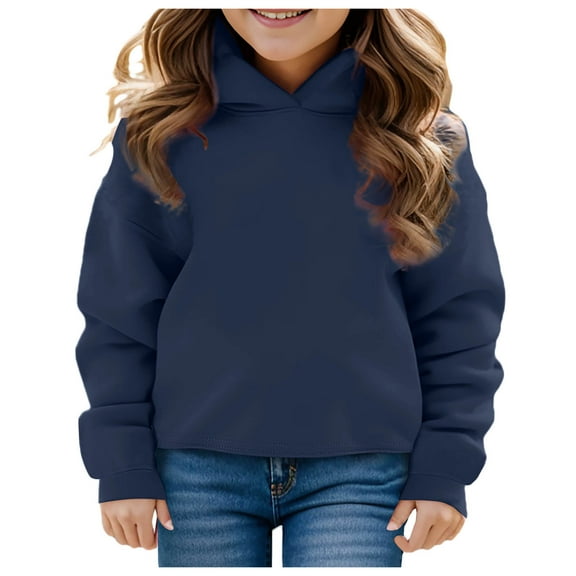 Girls Hoodies Kids Navy Hoodies Casual Long Sleeve Classic Hoodie Fall Clothes r Boy Clothes 7-8 Years Boys Girls Fashion