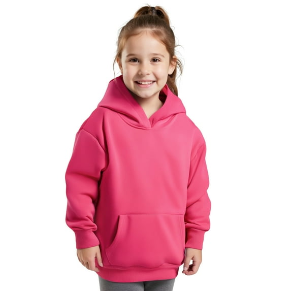Girls Hoodies Kids Pink Hoodie Long Sleeve Soft Sweatshirts Top Warm Fall Winter Clothes Girls Sweatshirts Size 4-5 Years Kids Clothes