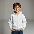 thumbnail image 1 of Girls Hoodies Kids White Full Zipper Hoodie Long Sleeve Soft Sweatshirts Top Warm Fall Winter Clothes Toddler Boys Clothes 18-24 Months Boys Girls Fashion, 1 of 5