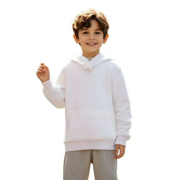 Girls Hoodies Kids White Hooded Casual Long Sleeve Classic Hoodie Warm Fall Winter Clothes Kids Clothes Girls Size 3-4 Years Boys Girls Fashion