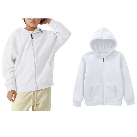 Girls Hoodies Kids White Hooded Long Sleeve Hooded Sweatshirt Top Fall Clothes Toddler Boys Clothes 12-18 Months Boys Girls Fashion