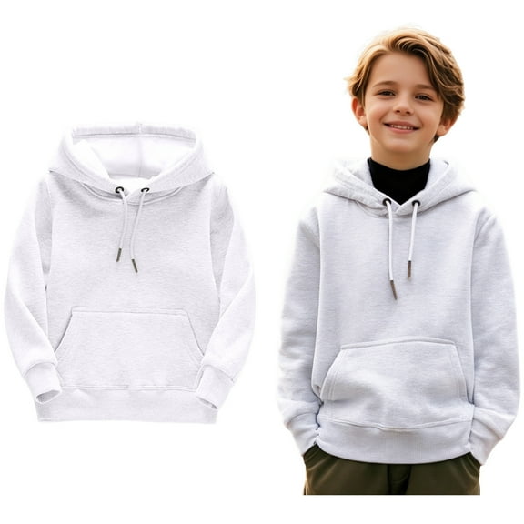 Girls Hoodies Kids White Hooded Long Sleeve Pullover Tops Fall Winter Clothes Size 5-6 Years Boys Clothes Boys Girls Fashion
