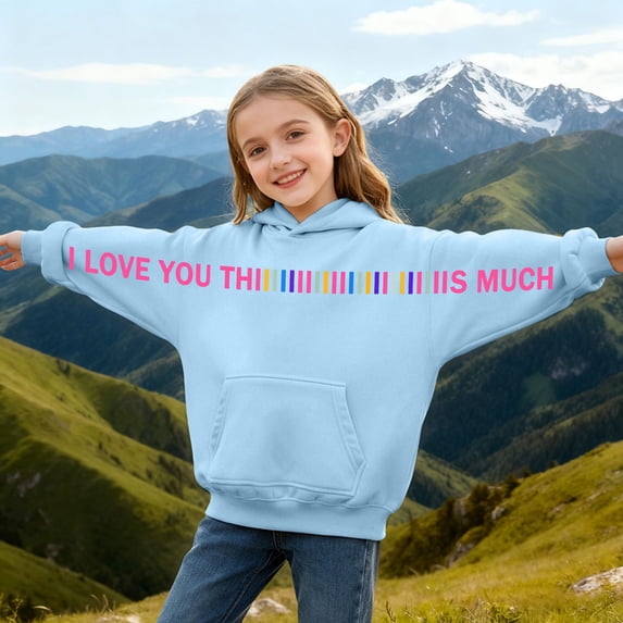 Girls Hoodies Letter Print Loose Pullover Hoodie Top Casual Hoodies for Girls Size 11-12Y