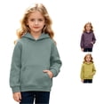thumbnail image 1 of Girls Hoodies Long Sleeve Pocket Pullover Hooded Sweatshirt Casual Cute Fall Winter Outfits Size 6-7 Years, 1 of 7