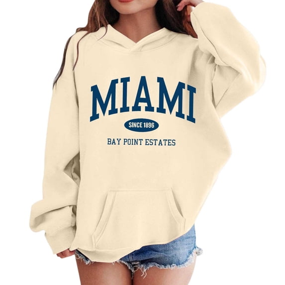 Girls Hoodies Oversized Letter Printed Hooded Long Sleeve Pullover Top Pocketed Back To School Outdoor Wear Girl's Sweatshirts Beige 3 Years-4 Years