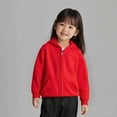 thumbnail image 1 of Girls Hoodies Red Zip up Hooded Casual Long Sleeve Sweatshirts Winter Clothes Girls Clothes 6-7 Years, 1 of 9