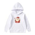 thumbnail image 1 of Girls Hoodies Santa Claus Print Christmas Sweatshirt For Boys Casual Long Sleeve Crewneck Pullover With Pocket White 11-12 Years, 1 of 4