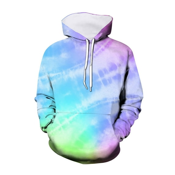 Girls Hoodies Size 10-12 3D Visual Digital Printed Children's Hoodie Tie Dye Printed Children's Hoodie Pullover Sweatshirt Clearance Clothes Green-B, 13-14 Years