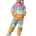 thumbnail image 1 of Girls Hoodies Size 10-12 Long Sleeve Back To School Outfits Hooded Sweatshirt and Jogger Sweatpants Clothing Graphic Kids' Outdoor Playwear Winter Casual Tracksuit Sets, 1 of 7