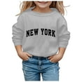 thumbnail image 1 of Girls Hoodies Size 10-12 Long Sleeve Girls Tops Cute Graphic Print Sweatshirts Children Fall Winter Little Girls Clothes Grey, 1 of 3