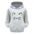 thumbnail image 1 of Girls Hoodies Size 7-8 Sports Shirt Warmth Graphic Print Pullover Sweatshirt Girl's Pullover Tops Sweaters & Hoodies Grey, 1 of 4