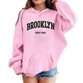 thumbnail image 1 of Girls Hoodies Size 7-8 Round Neck Pullover Hoodie Casual Graphic Print Pullover Sweatshirt Children Fall Winter Kids Clothes Girls Pink, 1 of 4