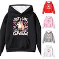 thumbnail image 1 of Girls Hoodies & Sweatshirts For Fall And Winter Stylish Capybara Print Long Sleeve Pocket Hoodie For Girls, 1 of 4