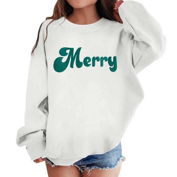 Girls Hoodies & Sweatshirts Girls' Fashion Letter Printed Hooded Sweatshirt Casual Loose Style for Girls