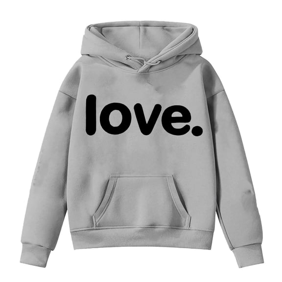 Girls Hoodies & Sweatshirts Valentines Day Minimalist Heart Crewneck Casual Loose Fit Sweatshirt for Girls
