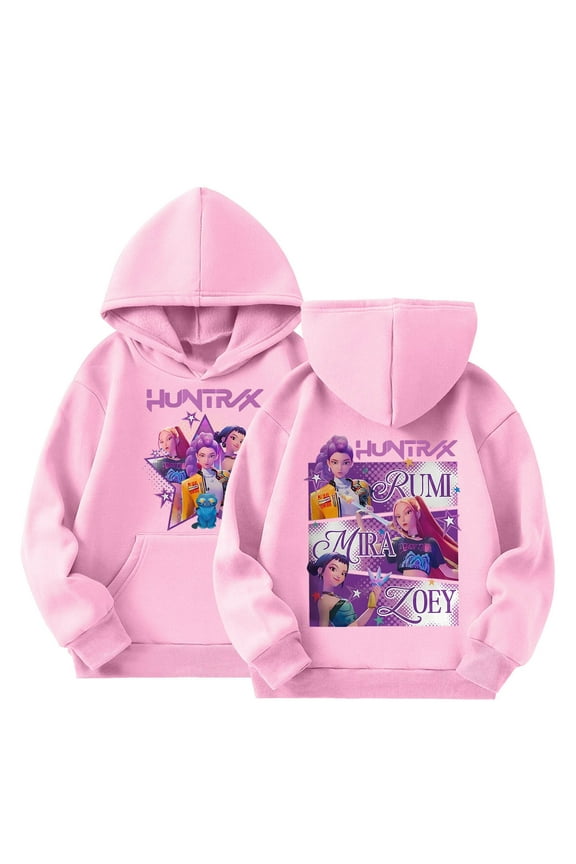 Girls Hoodies & Sweatshirts 's Hoodie Long Sleeve Soft Sweatshirt Graphic Hoody Cute Pullovers Top Clothes Pink,140