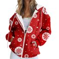 thumbnail image 1 of Girls Hoodies Xmas Full Zip Womens Sweatshirt Comfort Women's Tops, Tees & Blouses Crew Neck Cute Hoodies Red1, 1 of 5