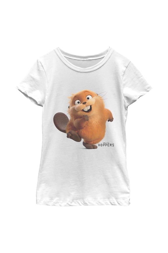 Girls Hoppers Mabel Beaver Happy Pose T Shirt