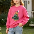 thumbnail image 1 of Girls Hot Pink Christmas Dog Graphic Crewneck Sweatshirt Pullover for Kids Kids,Size 1-2 T, 1 of 9