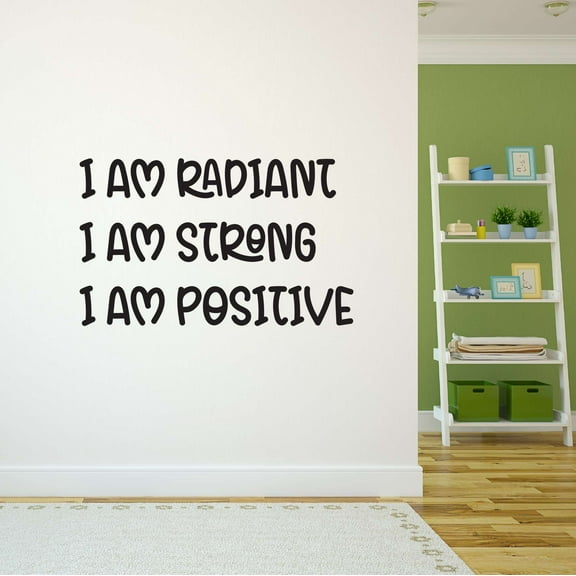 Girls I am Radiant I am Strong Encouraging Quotes & Sayings Wall Decal Decoration Vinyl Wall Art Decal Classroom motivational Art Lasts Years and Easily Removable - Size: 40 In(W) x 24 In(H)