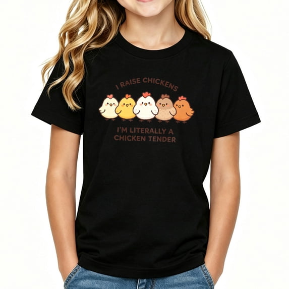 Chicken Meat Graphics Girls I Raise Chickens Literally Chicken Tender Graphic T Shirt, Cotton ...
