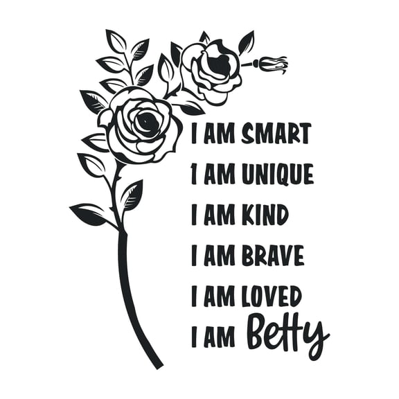 Girls I am Smart I am Unique I am Kind Inspirational Quotes & Sayings Wall Decal Decoration I am Brave wall Decal Inspirational Quote Art Lasts Years and Easily Removable - Size: 8 In(W) x 10 In(H)