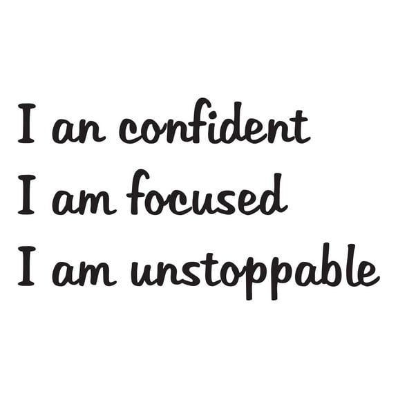 Girls I am confident, I am Focused Precious Quotes & Sayings Wall Decal Decoration Life Inspirational Quote Focus Lessons Vinyl Art Lasts Years and Easily Removable - Size: 10 In(W) x 6 In(H)