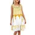 thumbnail image 1 of Girls Ice Cream Print Sleeveless Dress, Casual A-Line Sundress for Kids 5-14 Years, 1 of 4