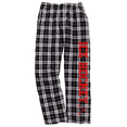 thumbnail image 1 of Girls Ice Hockey Black and White Flannel Pants (Red, Youth Medium 10/12), 1 of 2