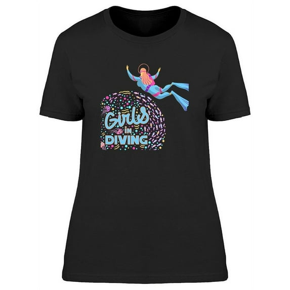 Girls In Diving Design T-Shirt Women -Image by Shutterstock, Female x-Large