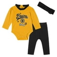 thumbnail image 1 of Girls Infant Black Boston Bruins Rink Queen Long Sleeve 3-Piece Set, 1 of 6