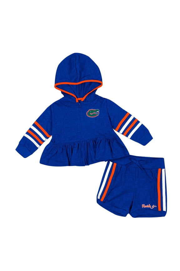 Girls Infant Colosseum Royal Florida Gators Spoonful Full-Zip Hoodie & Shorts Set