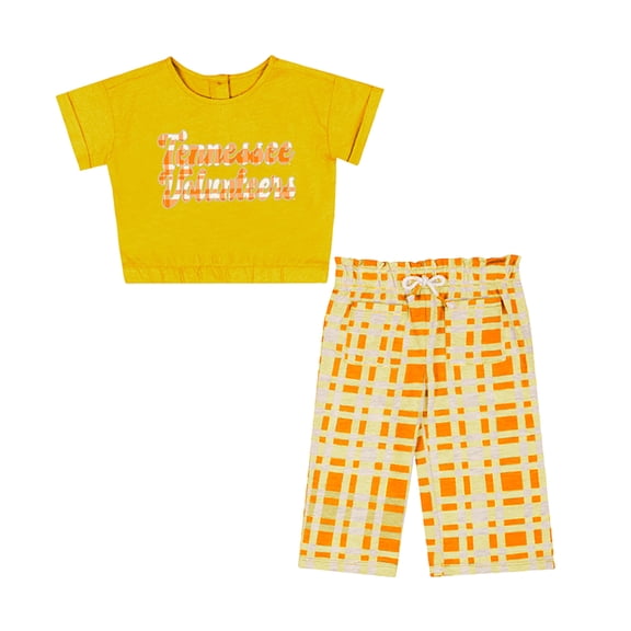 Girls Infant Colosseum Tennessee Orange Tennessee Volunteers Sky Castle Two-Piece T-Shirt and Pants Set