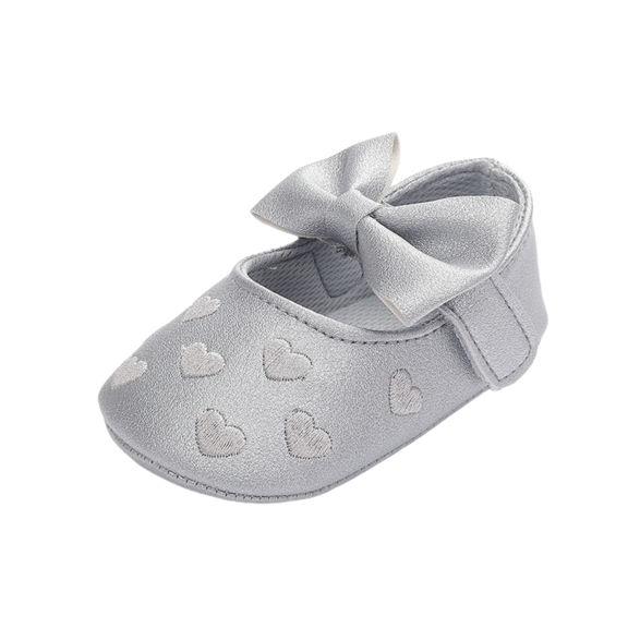 Girls Infant Dress Shoes, Delicate Bow Design for a Picture-Perfect Look, Ideal for Holidays, Portraits and Matching with Baby's Outfit Silver 12