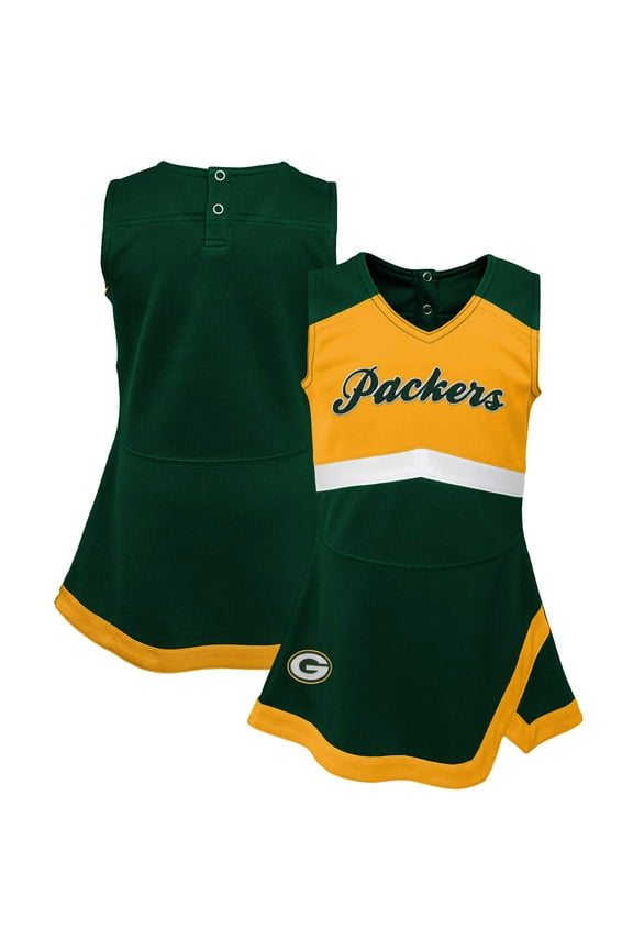 Girls Infant Green Green Bay Packers Cheer Captain Jumper Dress