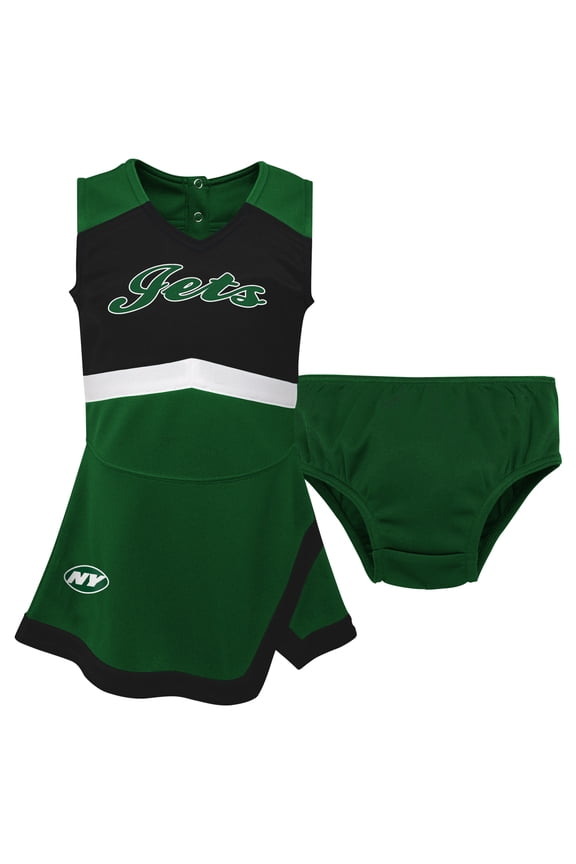 Girls Infant Green New York Jets Cheer Captain Jumper Dress