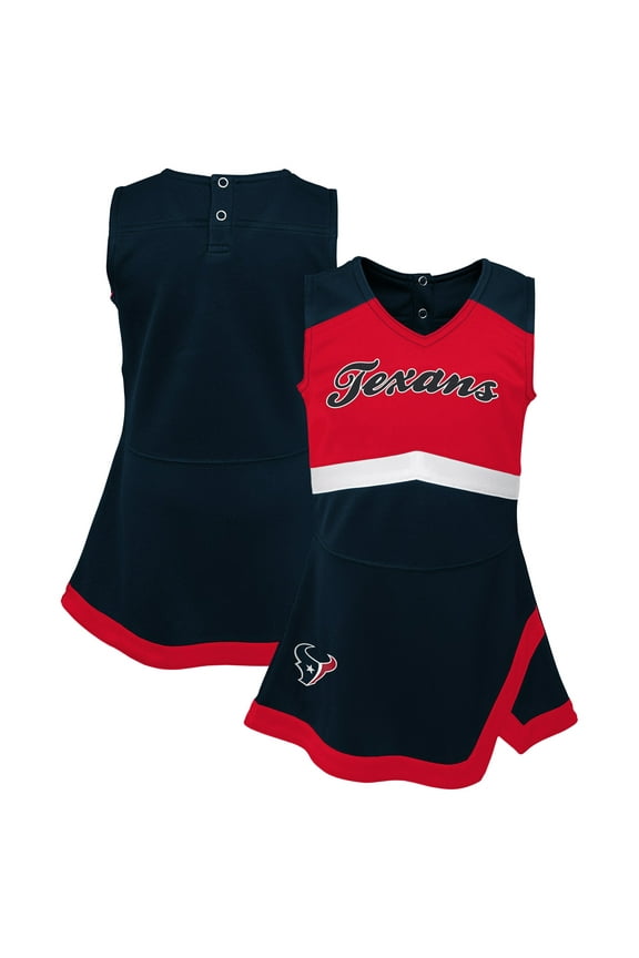 Girls Infant Navy Houston Texans Cheer Captain Jumper Dress