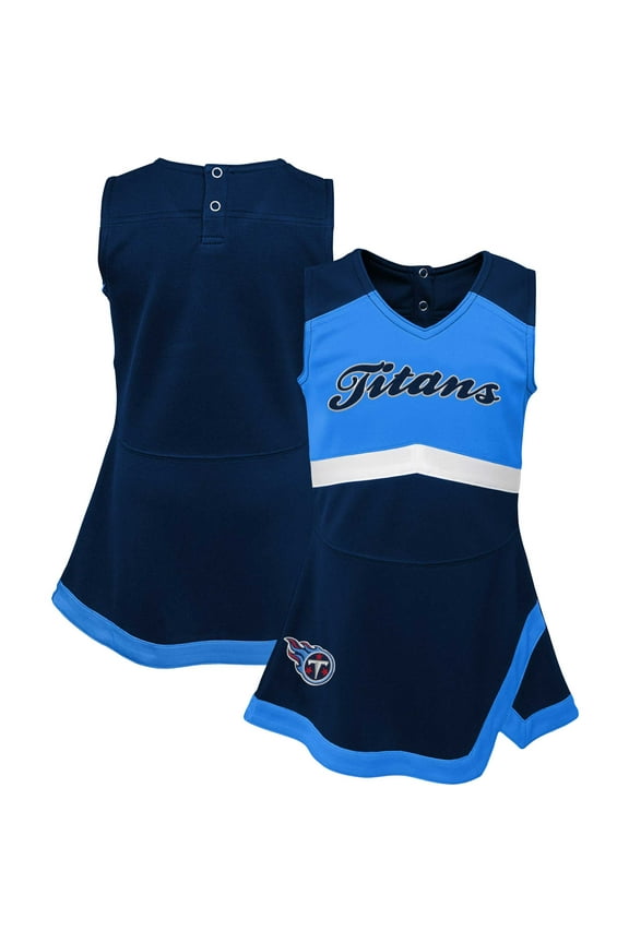 Girls Infant Navy Tennessee Titans Cheer Captain Jumper Dress