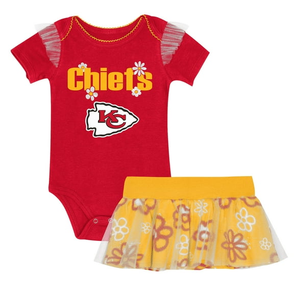 Girls Infant Outerstuff Kansas City Chiefs My Team Rocks Bodysuit and Skirt Set