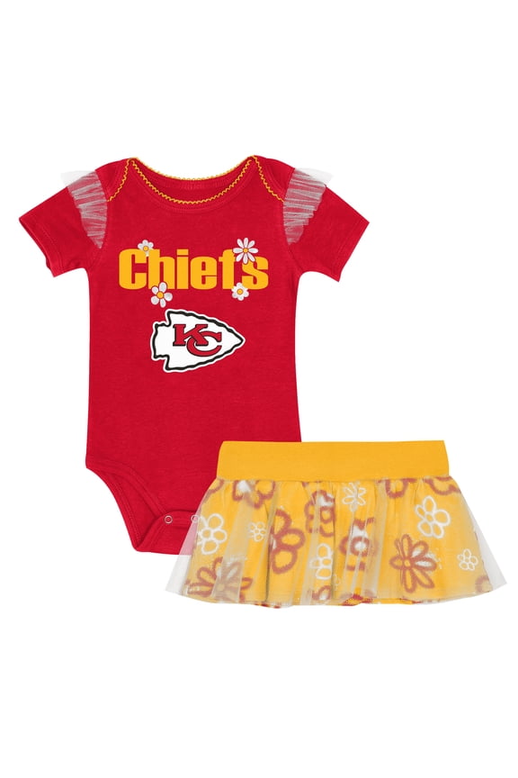 Girls Infant Outerstuff Kansas City Chiefs My Team Rocks Bodysuit and Skirt Set