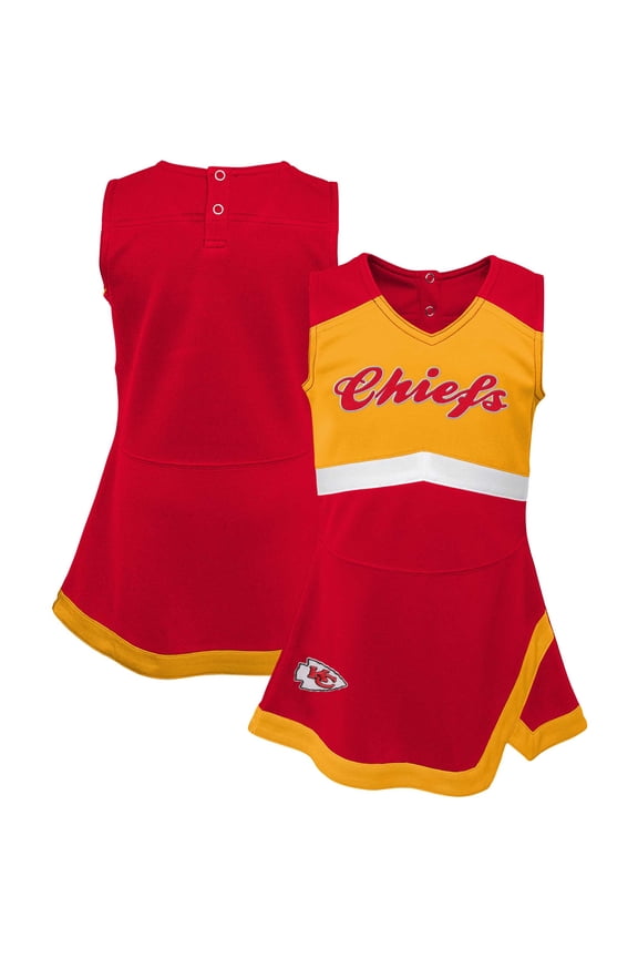 Girls Infant Red Kansas City Chiefs Cheer Captain Jumper Dress