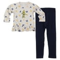 thumbnail image 1 of Girls Infant Wes & Willy Oatmeal West Virginia Mountaineers Ruffle Raglan Long Sleeve T-Shirt & Leggings Set, 1 of 3