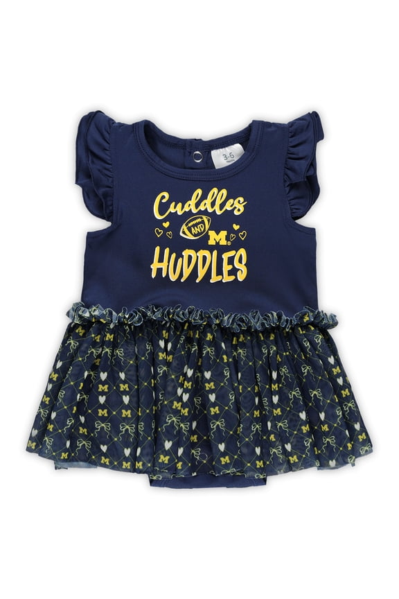 Girls Infant ZooZatz Navy Michigan Wolverines Onesie Dress